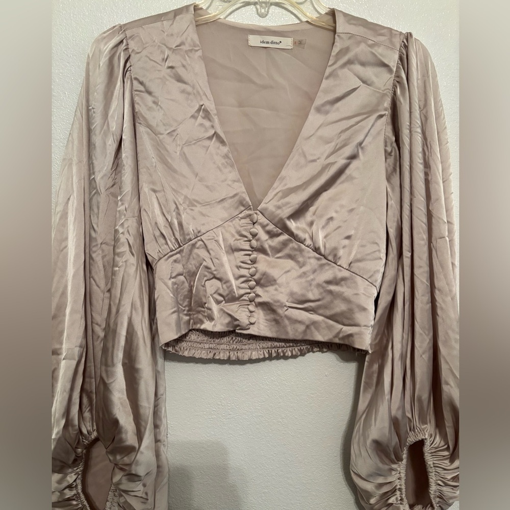 Idem ditto satin crop top bohemian S